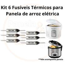 Kit com 6 Fusíveis Térmicos para PANELA DE ARROZ ELÉTRICA 10A 240 GRAUS - Fusível Kit com 6 Fusíveis Térmicos para PANELA DE ARROZ ELÉTRICA 10A 240 GRAUS - Fusível