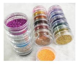 Kit Com 6 Glitter Em Torre Decoração Unhas Nail Art