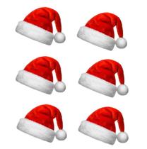 Kit Com 6 Gorro Touca De Papai Noel Veludo