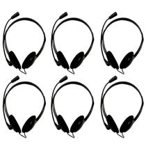 Kit com 6 Headsets Office Usb Adaptador Usb-C Preto Bright