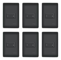Kit Com 6 Interruptores Bipolar Simples Preto 20A Habitat - FAME