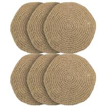 Kit com 6 Jogo Americano Bege 38cm Para Mesa Posta Elegante Kit com 6 Jogo Americano Bege 38cm Para Mesa Posta Elegante