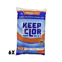 Kit com 6 keepclor dicloro 40% pratic line saco 1kg