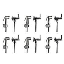 Kit com 6 kimetais 1050 c01 ducha higienica manual c/reg flex met alfa 1/4v