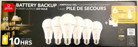 Kit com 6 Lâmpadas LED Globo com Bateria Reserva 800 Lumens Kit com 6 Lâmpadas LED Globo com Bateria Reserva 800 Lumens