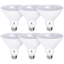 Kit com 6 Lâmpadas LED PAR38 17W (170W Equivalente) - 1700 Lumens - Impermeável - Branco Quente 3000K