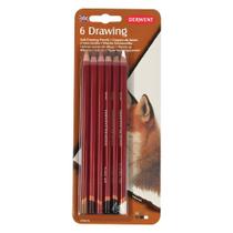 Kit com 6 Lapis Drawing Pencils Derwent Soft Crayons