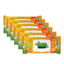 Kit Com 6 Lenço Umedecido Turminha Do Rex Leve 120 Pague 100 Unidades