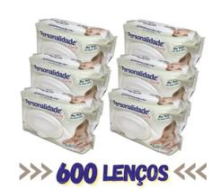 Kit com 6 Lenços Umedecidos Personalidade Baby 600 Toalhinhas - Eurofral