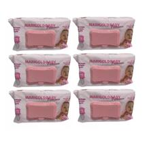 Kit Com 6 Lenços Umedecidos Premium Rosa de 120 Unidades Marigold Baby Kit Com 6 Lenços Umedecidos Premium Rosa de 120 Unidades Marigold Baby