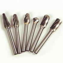 Kit Com 6 Limas Rotativa Para Alumínio Cabeça 10mm Haste 6m Kit Com 6 Limas Rotativa Para Alumínio Cabeça 10mm Haste 6m