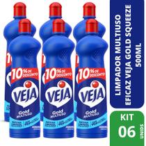 Kit com 6 Limpadores Multiuso Original Veja Gold 500Ml