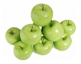 Kit Com 6 Maçãs Verdes Artificiais Decotavas Muito Realistas
