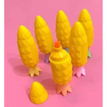 Kit com 6 marca texto criativo formato de abacaxi material escolar divertido