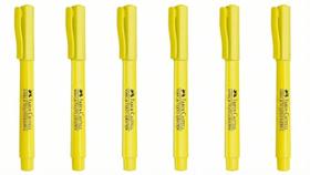 Kit com 6 Marca Texto Faber-Castell Grifpen Amarelo Original