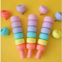 Kit com 6 marca-textos em formato de macaron fofos e criativos - Filó Modas