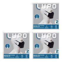 Kit com 6 máscaras Preta Lupo 36004-001