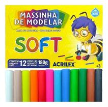 Kit com 6 MassinhasDe Modelar Massa Soft Acrilex - 12 Cores