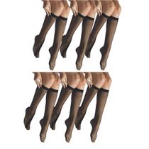 Kit com 6 Meias 3/4 Transparente Selene 9040-001 Fio 15