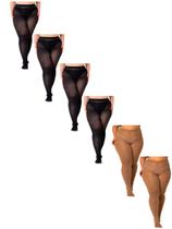 Kit com 6 Meias Calças Fio 80 Opaca Trifil 6100 Plus Size Colorido Kit com 6 Meias Calças Fio 80 Opaca Trifil 6100 Plus Size Colorido