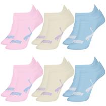 Kit com 6 Meias Esportiva Puma Infantil Sport Calcanhar Verdadeiro Cano Baixo Lisa Modelo Sapatilha