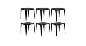 Kit Com 6 Mesa de Plástico Bela Vista - Preta - Mor