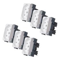 Kit com 6 mg b3 módulo tomada 2p+t 20a-250v branco (19417)