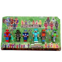 Kit com 6 minecraft homem aranha e capitao america