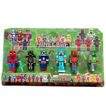 Kit com 6 minecraft homem aranha e capitao america