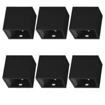 Kit com 6 - Mini Arandela de Efeito Externa LED Duplo Facho Ajustável Branco Quente 3000K Preto