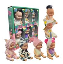 Kit Com 6 Mini Bonecas Bebe Reborn 11cm Realismo Miniatura