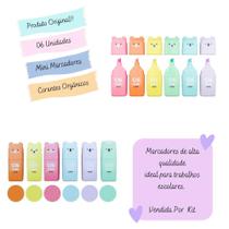 Kit com 6 Mini Marca Texto Cores pasteis - Cis Fun