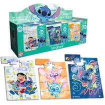 Kit Com 6 Mini Quebra Cabeça De Madeira Disney Lilo Stitch Para Aniversário Festa Lembrancinha - Brasilflex