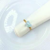 Kit com 6 ou 12 Anel de Guardanapo Mesa Posta Coração Boreal Azul Kit com 6 ou 12 Anel de Guardanapo Mesa Posta Coração Boreal Azul