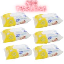Kit com 6 Pacotes 100 folhas Lenço Umedecido Baby Byn Rn Premiun Envio Expreess toalha umedecida