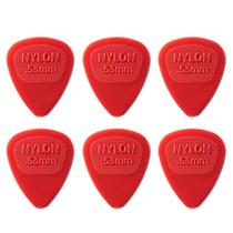 Kit com 6 Palhetas Dunlop Nylon 0,53mm Vermelho Kit com 6 Palhetas Dunlop Nylon 0,53mm Vermelho