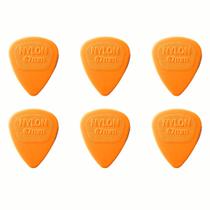 Kit com 6 Palhetas Dunlop Nylon 0,67mm Laranja