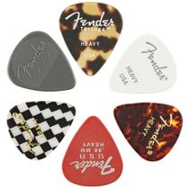 Kit com 6 Palhetas Fender Heavy Medley Picks 351 Shape