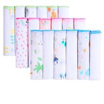 Kit com 6 Paninhos de Boca Karinho 30cm x 30cm Estampados Lisos 100 Algodão