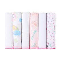 Kit Com 6 Paninhos De Boca Karinho 30cm X 30cm Estampados