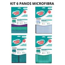 Kit Com 6 Panos Microfibra Flashlimp Banheiro Móveis Vidros Kit Com 6 Panos Microfibra Flashlimp Banheiro Móveis Vidros