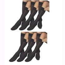 Kit com 6 Pares de Meias 3/4 Fio 40 Selene 9050.001 Preto Kit com 6 Pares de Meias 3/4 Fio 40 Selene 9050.001 Preto