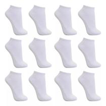 Kit com 6 Pares de Meias Cano Baixo Brancas