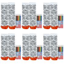 Kit Com 6 Pares De Meias Criativas De Pintar Colorir Com 6 Canetas Hidrocor Coloridas Menino Menina Kit Com 6 Pares De Meias Criativas De Pintar Colorir Com 6 Canetas Hidrocor Coloridas Menino Menina