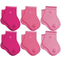 Kit Com 6 Pares de Meias Lupo Cano Curto Baby Infantil em Algodão Kids Lisa Sem Estampa