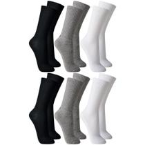 Kit Com 6 Pares de meias Lupo Sport Cano Longo em Algodão Cotton Confortável Masculina