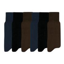 Kit Com 6 Pares De Meias Social Masculina Mash 100% Algodão Kit Com 6 Pares De Meias Social Masculina Mash 100% Algodão