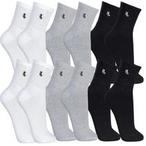 Kit Com 6 Pares Meia Lupo Cano Médio Walk Sport Kit Com 6 Pares Meia Lupo Cano Médio Walk Sport