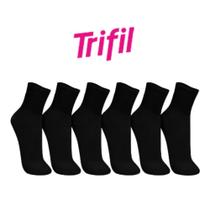 Kit Com 6 Pares Meia Unissex Trifil Algodão Cotton Cano Médio