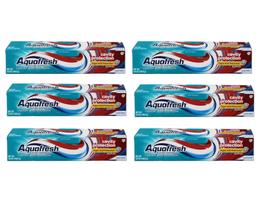 Kit com 6 Pastas de Dentes Aquafresh Cavity Protection - 165ml cada - Menta Refrescante
